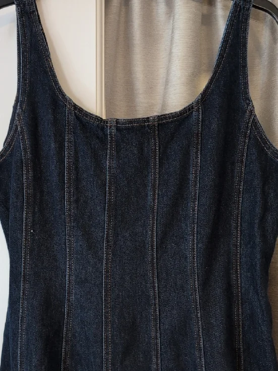 Avec Les Filles Dark Blue Denim Midi Dress - Picture 3 of 7